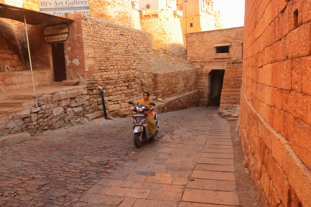 Image of Golden Fort in early morning, residents of the fort use motorbike as commonest mode of transport