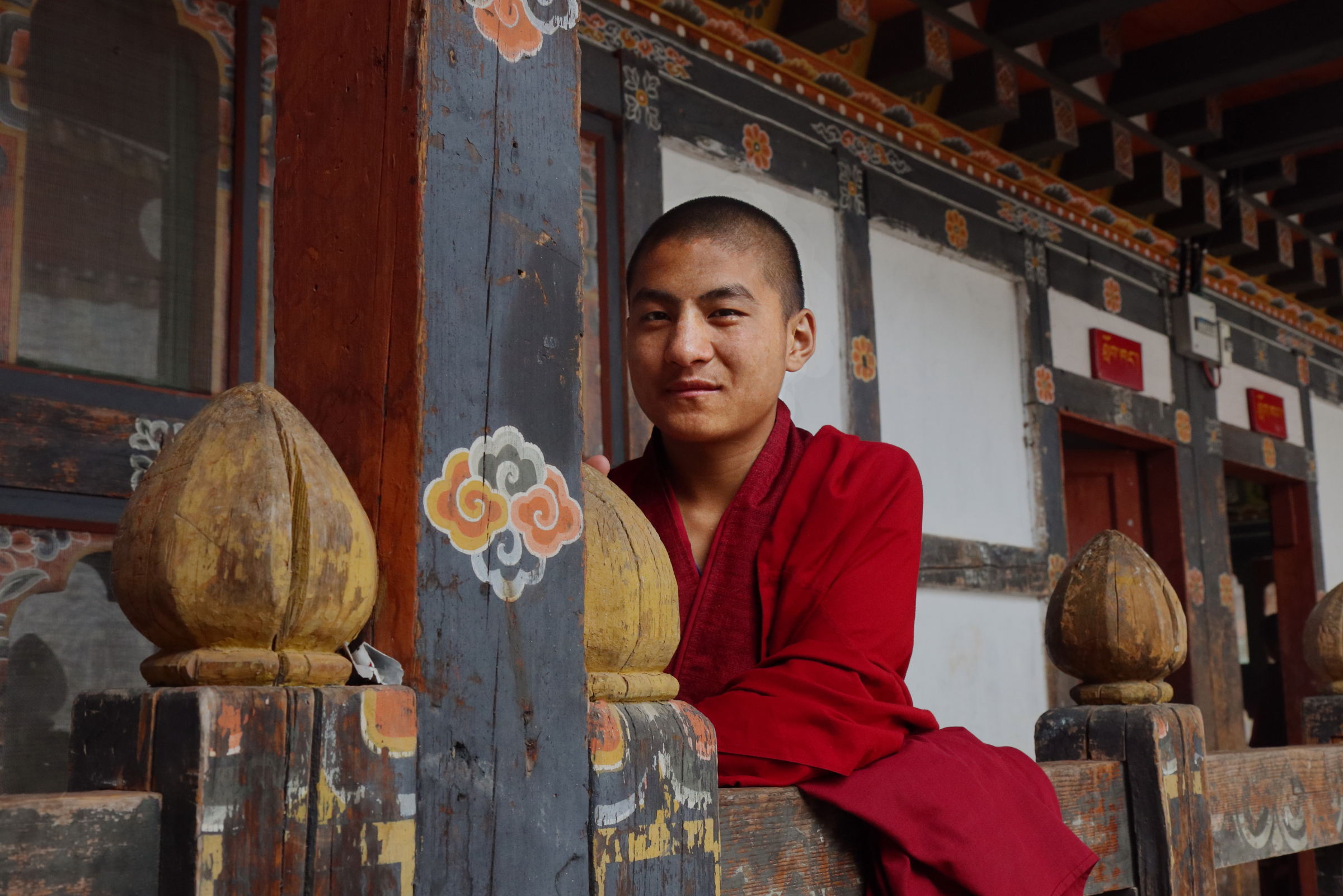 2nd image from my "Portrait from Bhutan" series. He is a young monk inside Khuruthang Monastery near Punakha. He loves football and his favourite fotballer is Lionel Messi.