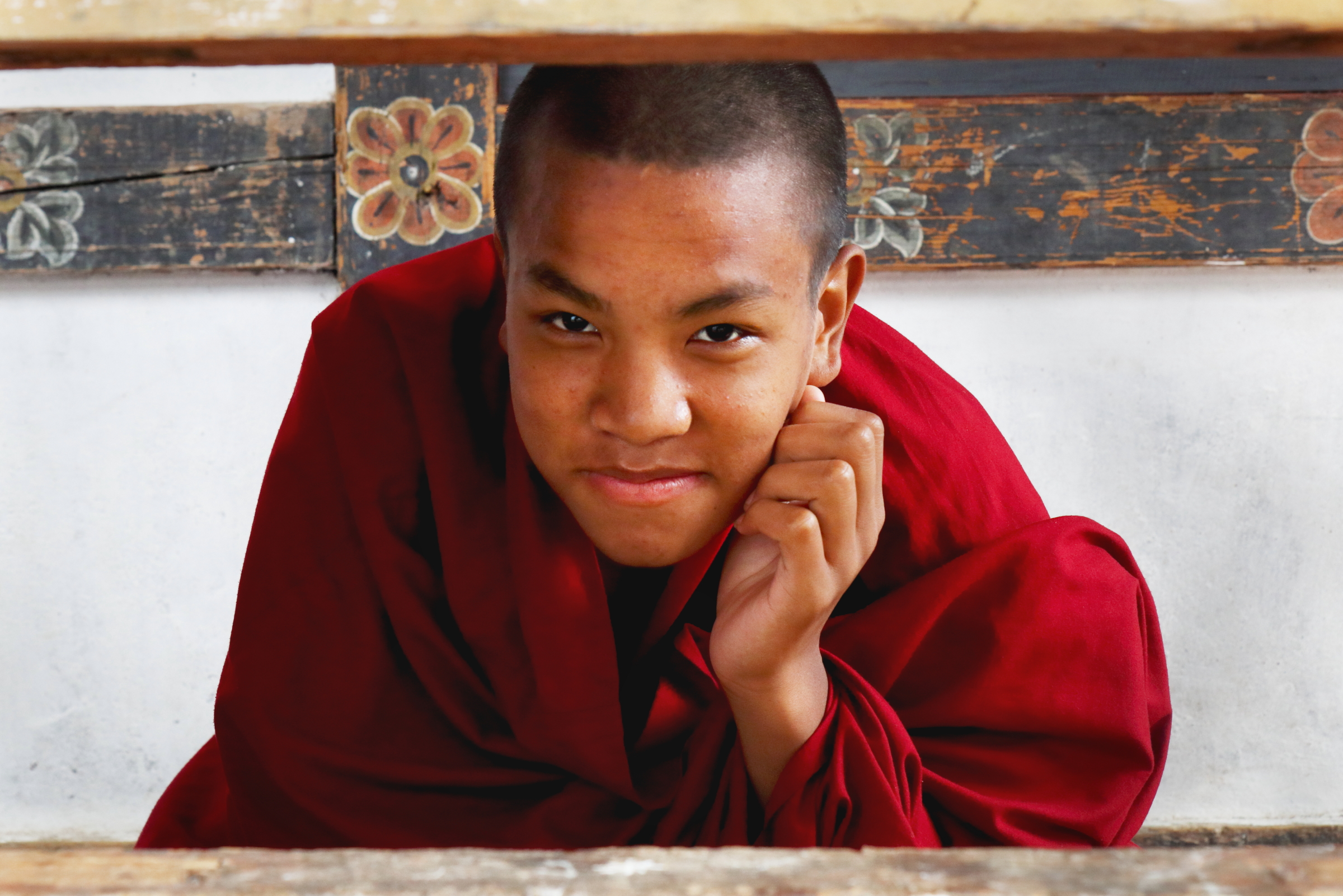 5th image from my "Portrait from Bhutan" series. A young disciple from Khuruthang Manastery in Bhutan.