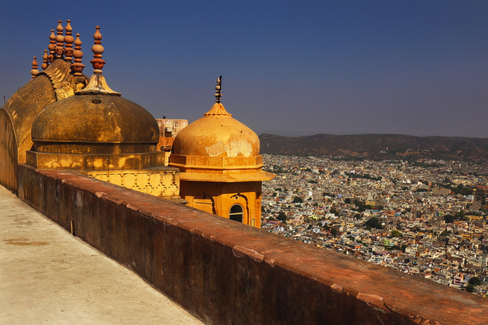 Aerial view of Jaipur city from Nahargarh Fort.