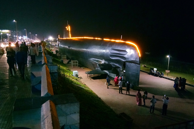 Image of INS Kurusura submarine from outside. This decommissioned submarine is now converted into a museum which is must-visit tourist place to see in Vizag.