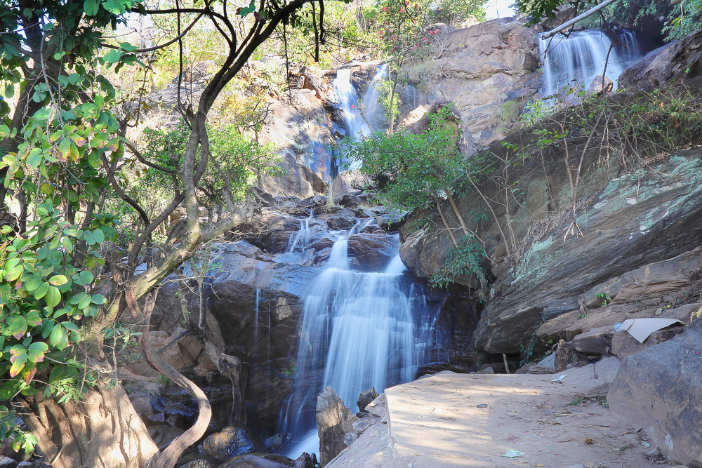 Image of Bamni waterfalls amidst forest in Ayodhya Pahar in Purulia.
