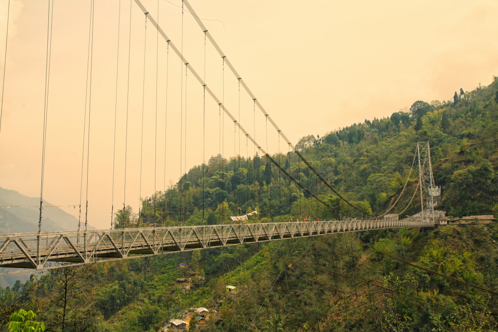 Image of Singshore Bridge on the way to Uttarey from Pelling.