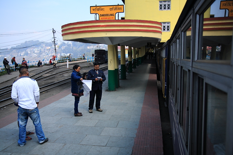 Image showing a toy train is waiting for departure in Darjeeling station.