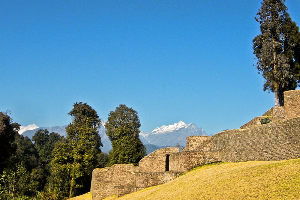 Image of Rabdentse ruins from Pelling in West Sikkim.