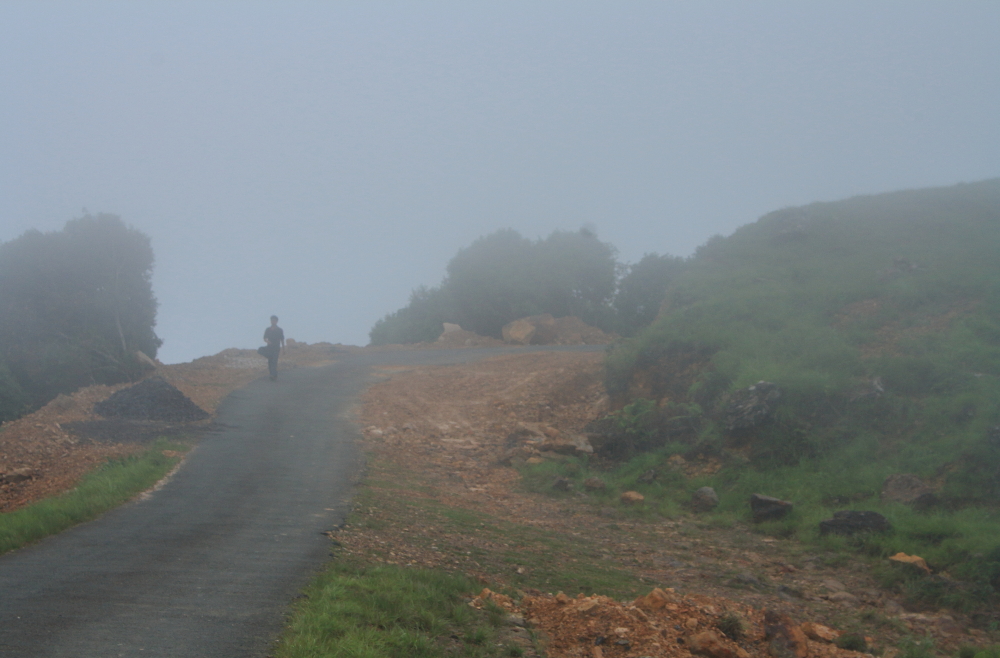 Even the road towards laitmawsiang was covered in clouds.