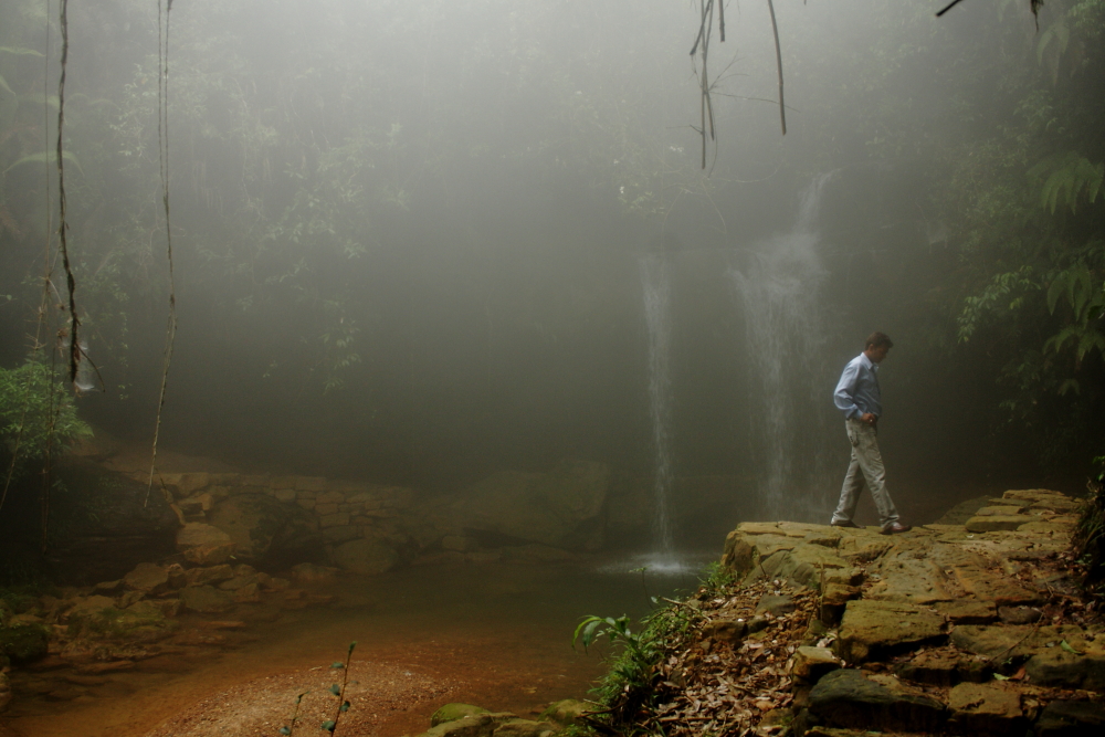Arsdad Falls in the middle of a rain forest neat Laitmawsiang village in East Khasi Hills, Meghalaya.