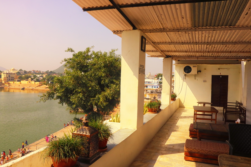 The view of Pushkar Lake from our cafe where we had breakfast