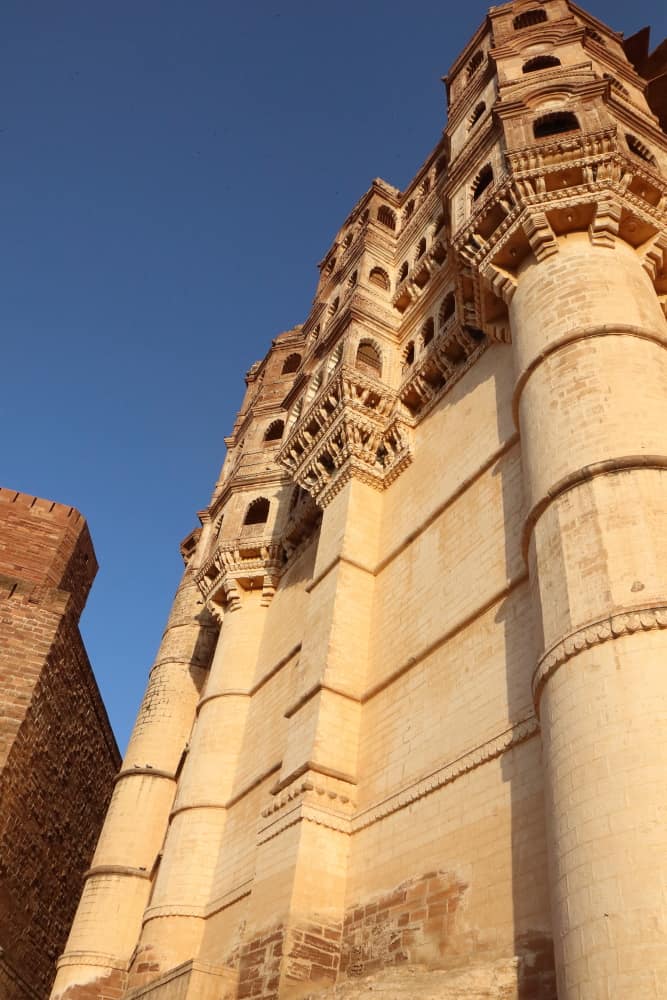 The massive wall of the fort looks indomitable from outside.
