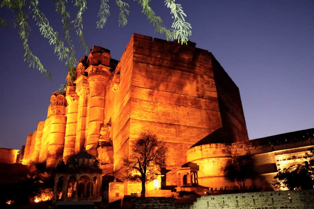Mehrangarh Fort after dark
