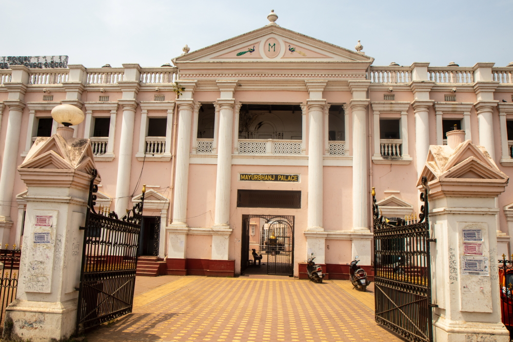 The facade of Mayurbhanj Palace in Baripada.